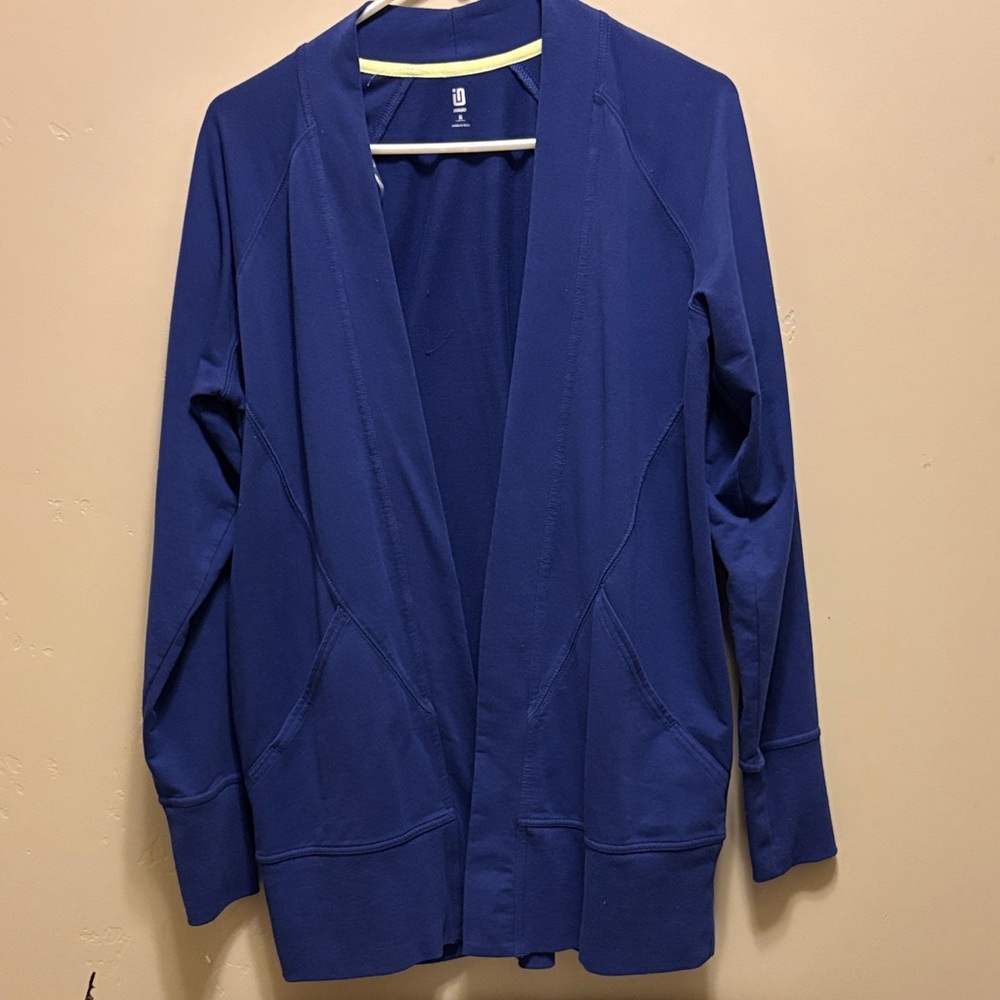 Stylish Blue Open Front Cardigan